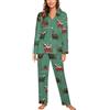Qjjinxior Abbigliamento da Notte, Set Pigiama Cartone Elefante Carino, Donna Maniche Lunghe con Tasche, Cane bassotto di Natale, M