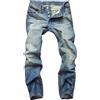 Generic Jeans Strappati da Uomo, Pantaloni in Denim Consumato, Casual, Elasticizzati, Comodi, da Indossare Tutti i Giorni, Blu Chiaro, Taglia 36
