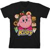 Bioworld Kirby Circle of Food - Maglietta da ragazzo, colore: Nero