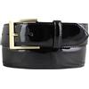 BELTINGER Cintura in vernice con fibbia dorata 4 cm | Cintura in pelle lucida 40mm uomo | Cintura elegante | Nero 105cm