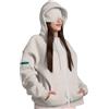 Generic Felpa con cappuccio da viaggio con maschera per gli occhi integrata in aereo da viaggio oversize felpe da donna autunno inverno casual comode felpe a maniche lunghe con cappuccio pullover con zip