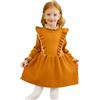 Miipat Vestito Bambino Ragazza Maniche Lunghe Maglione Abiti Autunno e Inverno Pullover Abitini a Maglia Vestiti per Bambine（Marrone 120 4-5 Anni