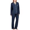 BAMBOO COOL Pigiama da donna, Blu, M