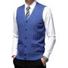 Oanviso Gilet Cardigan da Uomo Giacca a Maglia Senza Maniche Maglione con Scollo a V e Bottoni Pullover Elegante Autunno