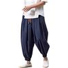 WAZHAKU Pantaloni harem da uomo Baggy Aladin, stile giapponese, per il tempo libero, da jogging, da uomo, pantaloni cinesi, pantaloni harem, pantaloni hippie yoga, palloncino Bloomer, casual, P