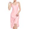 Xuepelit Camicia da Notte Lunga in Raso da Donna, Sottoveste Satin Sexy Baby Doll Con Spalline Regolabili, Vestaglia Pigiama Spaghetti Straps