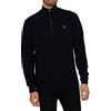 GANT SUPERFINE LAMBSWOOL HALF ZIP, Cardigan Uomo, Blu ( MARINE ), M