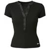 GUESS Maglietta Jeans Charline Serafino Jblk Jet Black a996, Nero , M