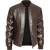 Generic Giacca in pelle da uomo, giacca bomber in finta pelle scamosciata Ma 1 da uomo, colore caffè, taglia 7XL