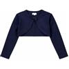 Generico Mayoral Cardigan Coprispalle Bambina Blu Bolero Elegante Cerimonia Giacchino Corto in Maglia con Fiocco per Vestito Comunione Festa Autunno Inverno Primavera 6 Anni