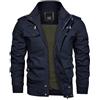 KEFITEVD Giacca da uomo outdoor Parka Giacca invernale Autunno classico Abbigliamento militare Bomber traspirante Blu L