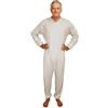 eMMe SQUARE - Pigiama Sanitario Intero Estivo a Manica Lunga con Zip Posteriore, Tutona Sanitaria per Anziani Disabili e Degenti, Cotone Leggero, Made in Italy, Bianco con Fantasia Uomo Taglia L