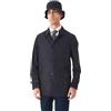 Ciabalù Trench Uomo Impermeabile Primaverile Antivento Slim Fit Soft Shell Soprabito Elegante Blu Leggero con Cappello Incluso (IT, Testo, L, Regular, Regular, Blu)