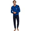 Il Granchio Pigiama UomoCotone Lungo Mercerizzato - Pigiama Uomo Leggero Estivo Manica Lunga (1044 Bluette, 5XL)