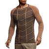Leif Nelson Maglione da uomo lavorato a maglia, girocollo, maglia sottile per inverno ed estate, maglione da uomo con scollo rotondo, Cammello, nero, XL