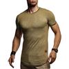 Leif Nelson LN8311 - Maglietta estiva a maniche corte da uomo, girocollo, slim fit, in cotone, colore: bianco, nero, cachi, XXL