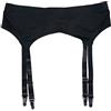TVRtyle S506B - Reggicalze nero senza cuciture, 4 larghe cinghie con fibbie in metallo, sexy, da donna Nero XXL