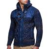 Leif Nelson Giacca Uomo in Maglia con Cappuccio Cardigan LN-20525 Blu Scuro Small