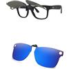AOZAN Occhiali da sole polarizzati con clip flip-up compatibili con Ray-Ban Meta Wayfarer RW4006 50 mm, protezione UV e vestibilità sicura, Capri blu., RW4006 50mm