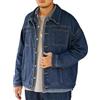 Generic Giacca di jeans da uomo, unisex, in denim, stile camionista, blu scuro, taglia 8XL