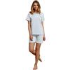 SNELLY Pigiama Donna Primavera Estate 100% Cotone Pigiami 2 Pezzi con Bottoni Aperto o Chiuso Fantasia a Scelta Taglia 44 46 48 50 52 54 e Taglie Forti 56 58 60