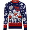 Disney Maglia natalizia Star Wars Trooping Through The Snow per Uomini, Blu, XL