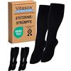 Vitasox 44450 gambaletti a compressione da donna e da uomo, pacco da 2, nero, 39/42