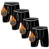 Nuofengkudu Uomo Termico Lunghe Boxer Aderenti Caldo Aperto Rigonfiamento Bulge Mutande Lunghi Elasticizzato Confort Morbidi Lounge Underwear Underpants Invernali A-4 Pack-Nero XL