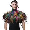 Shyllin Mantello di Piume, Scialle Piume, Mantello Gotico, Costume di Halloween, Costume da Corvo,Boa di Piume per Halloween e Carnevale (Multicolore)