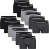 Bonjour Boxer da uomo (confezione da 6 e 12 pezzi) in cotone, boxer da uomo con fascia in vita a righe fluo, Confezione da 12 strisce scure, XL