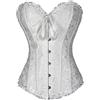 PhilaeEC Corsetto da donna con lacci, motivo floreale, lingerie in pizzo, guêpière, in taglie forti, bianco, M
