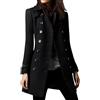 Generic Trench da donna, lunghezza media, design semplice, revers a lancia, doppiopetto, cappotto medio lungo