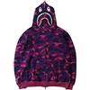 NIUVOO Shark, felpa con cappuccio da uomo, con stampa Camo Shark, a maniche lunghe, mimetica per uomini e adolescenti, viola., M