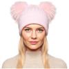 Brillabenny Cappello Cuffia Cashmere Pelliccia Vera Doppio PON PON Donna Berretto Inverno Regalo Lusso Hat Fur
