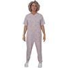 FERRUCCI COMFORT Pigiama Tutone Sanitario Sentimento Manica Corta 1 Cerniera/Zip Dietro Schiena Estivo, Alzheimer, Incontinenza (Femminile Rosa, S)