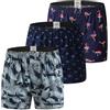 Hialegion Boxer Americani Cotone Corti Pigiama Allentati accoglienti 100 Cotone Pigiama Albero di Cocco Boxer per Uomo Traspirante Confortevole 3 Pacco XL