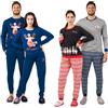 MATTIOLI Pigiama Coordinato Uomo e Donna in 100% Caldo Cotone Invernale Idea Regalo per Famiglia e Coppia (IT, Testo, XL, Regular, Regular, Grigio)