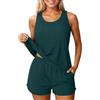 Generico Tankini Donna Mare Curvy Costume da Bagno Due Pezzi Push Up Canottiera e Pantaloncino Vita Alta Costume Tankini Imbottito Modellante Taglie Forti Sportivo Costumi Piscina Spiaggia Swimwear estate
