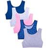 LOREZA ® 5 Reggiseno per Bambina da Allenamento Sportivi in Cotone Reggiseni - Modello 10-14-15 Anni