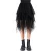 Monbessi Gonna in Tulle Donna Gonna Lunga in Tulle Elastica 80cm Gonna Irregolare in Maglia Quotidiana, Prom, Party(Vita: 60-78cm, Nero)