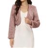 Allegra K Cappotto Corto Donna in Pelliccia Sintetica Giacca Corta a Maniche Lunghe Coprispalle Elegante Senza Colletto Aperto Davanti