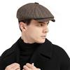 Charmylo Berretto da Uomo Coppola Vintage in Tweed Scozzese, Newsboy Flat cap Primavera Autunno Inverno