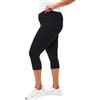 Zizzi Flash by Donna Grandi Taglie 3/4 Leggins in Cotone Taglia 42-60, nero, 50/52