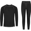 DANISH ENDURANCE Completo Maglia e Pantaloni Termici Uomo e Donna, Intimo Termico per Sci, Trekking, Black/Grey, XL