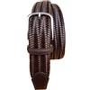 ESPERANTO Cintura in treccia elastica di pelle 35 mm taglie da 135 a 170 cm (taglia da 58 a 72) (TAGLIA 64-150 CM- GIROVITA 135 CM, Moro)
