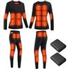 TOVCHEI Uomini Donne USB Biancheria Intima Riscaldata Top Pantaloni Set con Batteria Riscaldamento A 28 Zone Vestiti Termici per Gli Sport Invernali all'Aria Aperta,Women Black,M