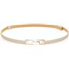 Buywis Cinture magre per le donne sottile cintura in pelle PU per vestito con fibbia in lega d'oro, Beige, Fit Waist 24-37
