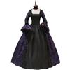 Berimaterry Abito da ballo medievale rinascimentale vittoriano gotico da donna, vintage, lungo, cosplay, Halloween, cosutume retrò, Viola, L