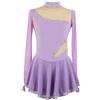 XIUWOUG Vestito da Pattinaggio Artistico per Bambina Donna, Manica Lunga, Strass, Body da Balletto Abito da Ginnastica