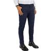 Evoga Pantaloni Uomo Casual Principe di Galles Quadri Eleganti Slim Fit (50, Blu Scuro)